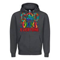 Smoke LGBTQ+ God Loves Everyone Zipper Hoodie - BundleAndBundleShop