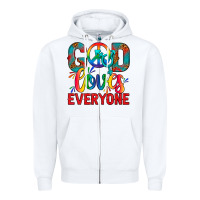 White LGBTQ+ God Loves Everyone Zipper Hoodie - BundleAndBundleShop