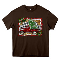 Chocolate Brown christmas truck with tree Heavy Core Tee - RanaPortraitStore