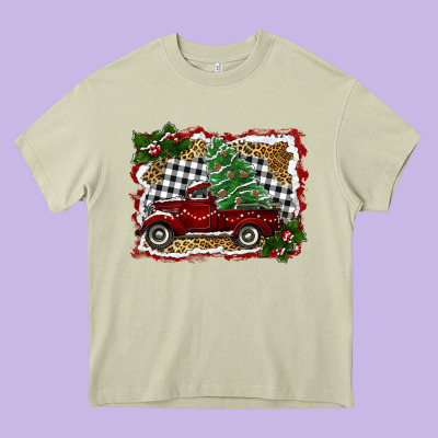 Christmas Truck With Tree Heavy Core Tee Designed By Ranaportraitstore