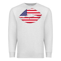 Oatmeal Heather American lip Premium Sweatshirt - Bettercallsaul