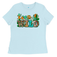 Baby Blue keep it wild Ladies Tee - Zillion Design Studio