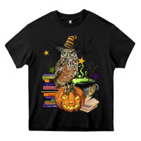 Black halloween owl Heavy Core Tee - BarkalooDesign