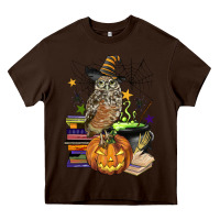 Chocolate Brown halloween owl Heavy Core Tee - BarkalooDesign