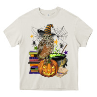 Cream halloween owl Heavy Core Tee - BarkalooDesign