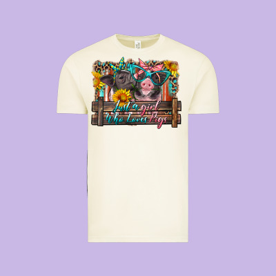Just A Girl Who Loves Pigs Vintage Tee Designed By Artiststas