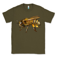 Army Green Bee Side Classic Tee - LillyAllenDesigns
