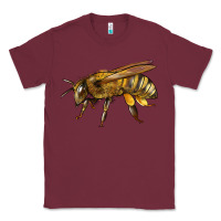 Burgundy Bee Side Classic Tee - LillyAllenDesigns
