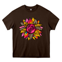Chocolate Brown race  sunflower Heavy Core Tee - Zillion Design Studio