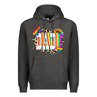 Charcoal Heather Dad Pride Premium Hoodie - NancyCooperArtShop