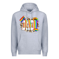 Heather Grey Dad Pride Premium Hoodie - NancyCooperArtShop