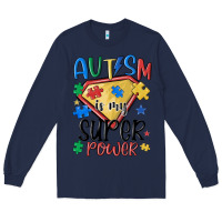 Navy autism is my super power Long Sleeve Tee - MaliasSmallBusiness