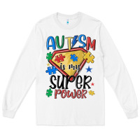 White autism is my super power Long Sleeve Tee - MaliasSmallBusiness