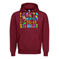 Burgundy LGBTQ I Can't Even Think Straight Zipper Hoodie - BundleAndBundleShop