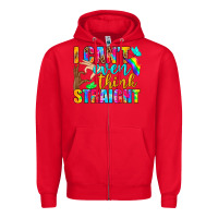 Red LGBTQ I Can't Even Think Straight Zipper Hoodie - BundleAndBundleShop
