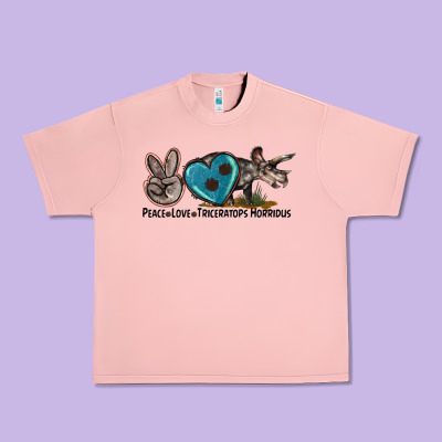 Peace Love Triceratops Horridus Urban Heavy Tee Designed By Lillyallendesigns