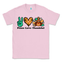 Bubblegum Pink peace love thankful turkey Classic Tee - Jasminsmagicworld