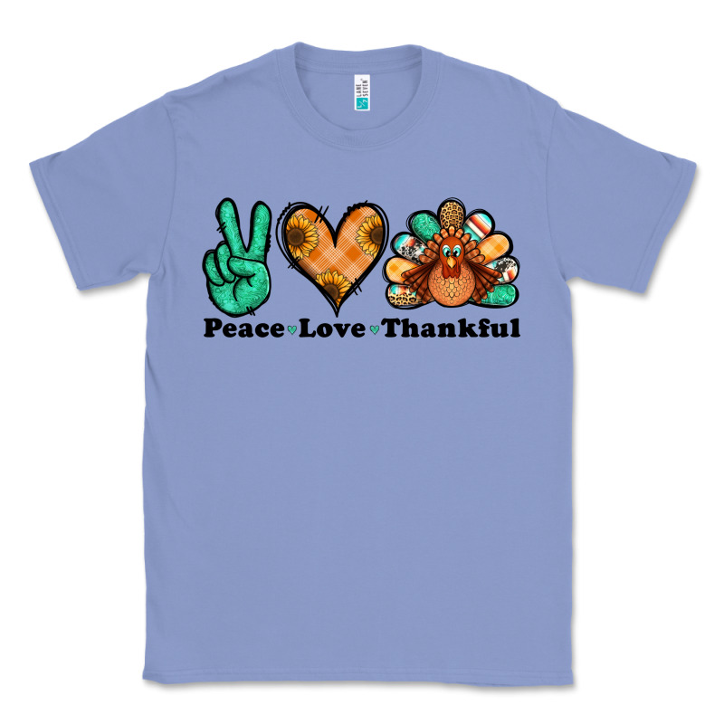 Peace Love Thankful Turkey Classic Tee by Jasminsmagicworld | Teevron
