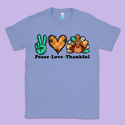 Peace Love Thankful Turkey Classic Tee Designed By Jasminsmagicworld