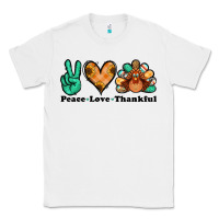 White peace love thankful turkey Classic Tee - Jasminsmagicworld