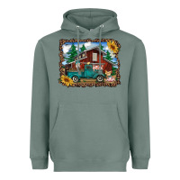 Sage western barn with farm animals Heavyweight Hoodie - RanaPortraitStore