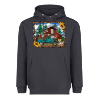 Smoke western barn with farm animals Heavyweight Hoodie - RanaPortraitStore
