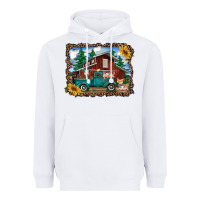 White western barn with farm animals Heavyweight Hoodie - RanaPortraitStore