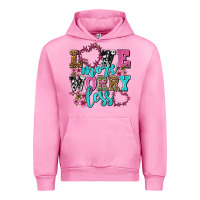 Fuchsia Pink love more worry less olivia Urban Hoodie - OliviaCreatesArt