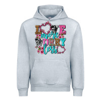 Heather Grey love more worry less olivia Urban Hoodie - OliviaCreatesArt