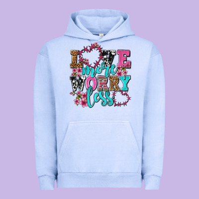Love More Worry Less Olivia Urban Hoodie Designed By Oliviacreatesart