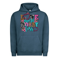 Pigment Midnight Navy love more worry less olivia Urban Hoodie - OliviaCreatesArt
