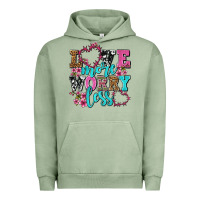 Pigment Oil Green love more worry less olivia Urban Hoodie - OliviaCreatesArt