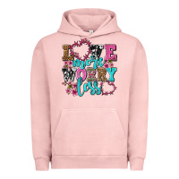 Pigment Salmon love more worry less olivia Urban Hoodie - OliviaCreatesArt