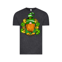 Vintage Black st patricks day gnomes horseshoe shamrock gold Vintage Tee - Artiststas