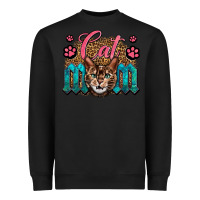 Black Western Cat Mom Heavyweight Sweatshirt - LillyAllenDesigns