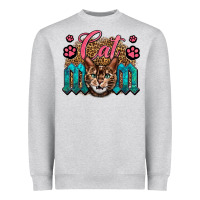 Heather Grey Western Cat Mom Heavyweight Sweatshirt - LillyAllenDesigns