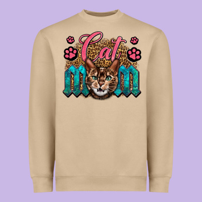 Western Cat Mom Heavyweight Sweatshirt Designed By Lillyallendesigns