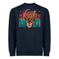 Navy Western Cat Mom Heavyweight Sweatshirt - LillyAllenDesigns