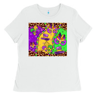 White mardi gras Ladies Tee - JahusDesignShop