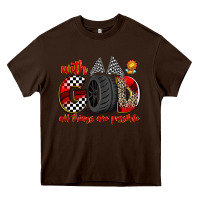Chocolate Brown with god all things are possible Heavy Core Tee - Zillion Design Studio