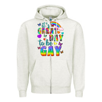 Oatmeal Heather Western It's Great Day To Be Gay Zipper Hoodie - BundleAndBundleShop