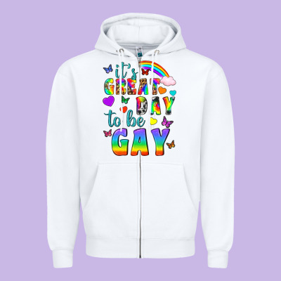 Western It's Great Day To Be Gay Zipper Hoodie Designed By Bundleandbundleshop
