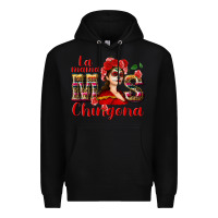 Black La mama mos Chingona Premium Hoodie - NancyCooperArtShop