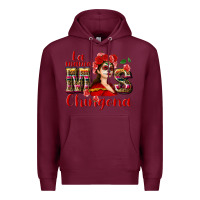 Burgundy La mama mos Chingona Premium Hoodie - NancyCooperArtShop