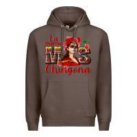 Coffee La mama mos Chingona Premium Hoodie - NancyCooperArtShop