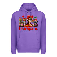 Purple La mama mos Chingona Premium Hoodie - NancyCooperArtShop