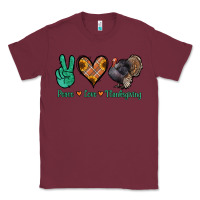 Burgundy peace love thanksgiving Classic Tee - Jasminsmagicworld