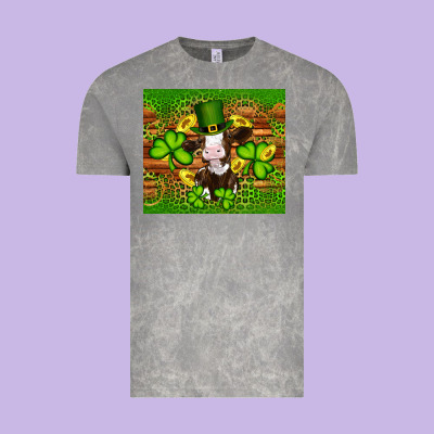 St Patricks Day Cow Vintage Tee Designed By Artiststas