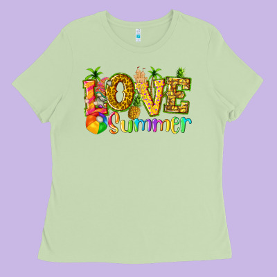 Love Summer With Pineapple Ladies Tee Designed By Texasbilliewilder