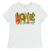 White love summer with pineapple Ladies Tee - texasbilliewilder